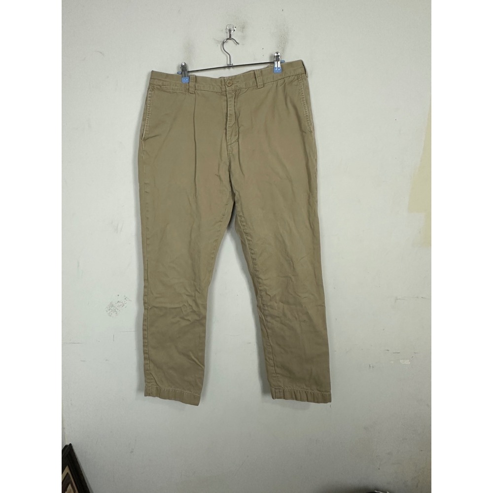 J.Crew The Sutton Flannel Lined Chino Pants Mens 36x32 Khaki Tan Plaid B3850